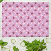 Roze botanische waterverf Bloemige Natuur Design B Theedoek (Gevouwen)