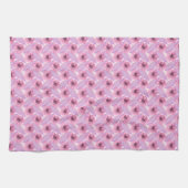 Roze botanische waterverf Bloemige Natuur Design B Theedoek (Horizontaal)