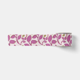 Roze botanische wijnstokpatroon Elegant bloemenb Lint