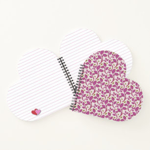 Roze botanische wijnstokpatroon Elegant bloemenb Notitieboek