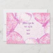 roze boterbloeiende vlinder kaart (Achterkant)