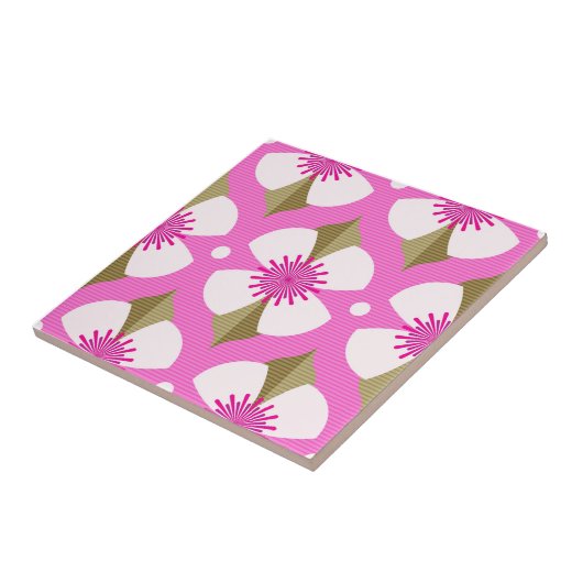 Roze boterbloem tegeltje (Zijkant)