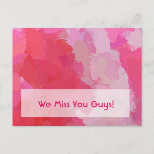 roze botervliegen briefkaart
