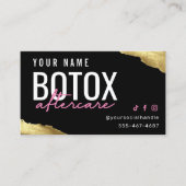 Roze Botox Aftercare Card Visitekaartje (Voorkant)