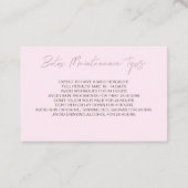 Roze Botox Filler Instruction Card Visitekaartje (Achterkant)