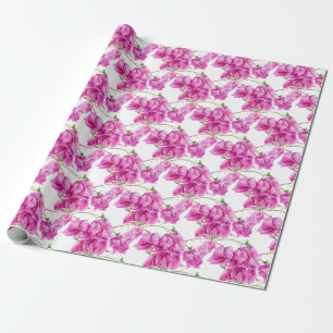 Roze bougainvillea botanische waterverf patroon cadeaupapier