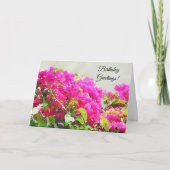 Roze Bougainvillea Flowers Art Verjaardag Kaart (Voorkant)