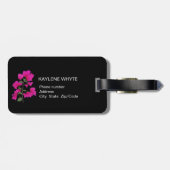 Roze Bougainvillea Gepersonaliseerd Bagagelabel (Achterkant horizontaal)