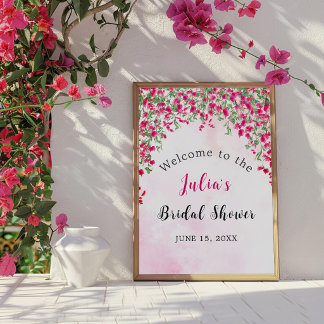 Roze Bougainvillea Tropisch Bos Bruidsdouche Poster