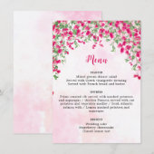 Roze Bougainvillea Tropisch Bos Trouwdouche Menu (Voorkant / Achterkant)