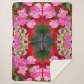 Roze Bougainvillebloem Sherpa Deken (Voorkant)