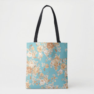 Roze bouquet design naadloos patroon met witte ba draagtas