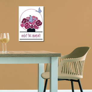 Roze Bouquet en Butterflies genieten van het momen Poster