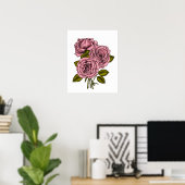 roze bouquet poster (Thuiskantoor)