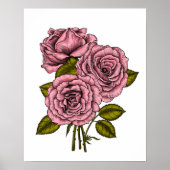 roze bouquet poster (Voorkant)
