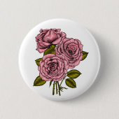 roze bouquet ronde button 5,7 cm (Voorkant)