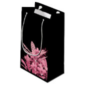 Roze bouquet tropisch klein cadeauzakje (Achterkant Gekanteld)