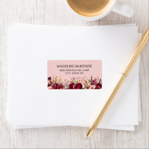 Roze Bourgogne Bloem Botanisch Dames Etiket