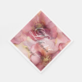 Roze Bourgogne Blush Bloemen Liefde Trouwen Servet (Hoek)