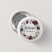 Roze, Bourgogne en vijgengridster Ronde Button 3,2 Cm (Voorkant /achterkant)