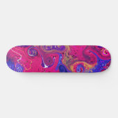 Roze, Bourgogne, Paars gedraaide marmer-fluïde kun Skateboard (Horizontaal)