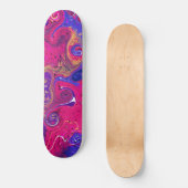 Roze, Bourgogne, Paars gedraaide marmer-fluïde kun Skateboard (Voorkant)