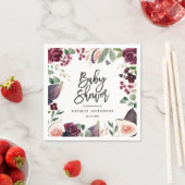 Roze, Bourgogne, + waterverf flora en script Servet (Insitu)