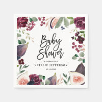 Roze, Bourgogne, + waterverf flora en script