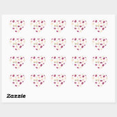 Roze Bourgogne Waterverf Floral Hart Sticker (Vel)