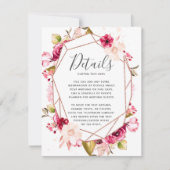 Roze Bourgondië Geometrische Terrarium Huwelijksde Kaart (Voorkant)