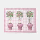 Roze boveniary Roos Ginger Jar Doormat Rug Deurmat (Voorkant)