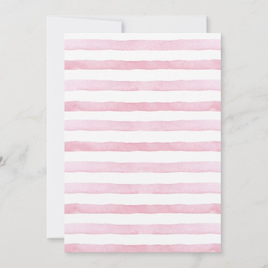 Roze Bow 1e Verjaardag Meisje Party Uitnodiging (Achterkant)