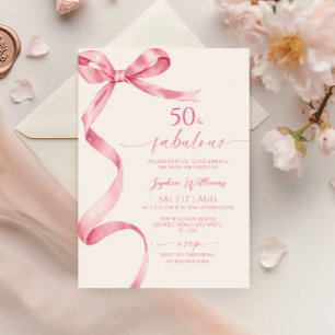 Roze Bow 50 & Uitnodiging voor Verjaardag