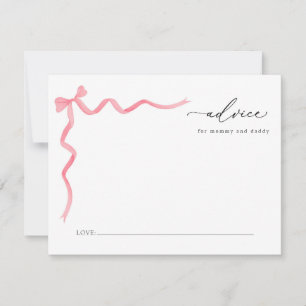 Roze Bow Baby Advies Voor Mama En Papa Kaart