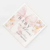 Roze Bow Baby in Bloom Baby shower servetten (Hoek)