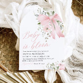 Roze Bow Baby in Bloom Bloemen Meisje Baby shower Kaart