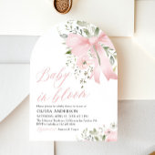 Roze Bow Baby in Bloom Bloemen Meisje Baby shower Kaart