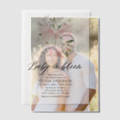 Roze Bow Baby in Bloom Bloemen Meisje Baby shower Vellum Uitnodigingen (Offset (Koppel))