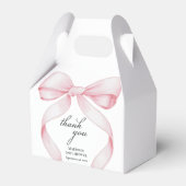 Roze Bow Baby shower Bedankdoosjes (Achterkant)