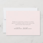 Roze Bow Baby shower Bedankkaart (Achterkant)