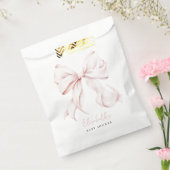 Roze Bow Baby shower Bedankzakje (Gezegeld)