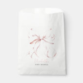 Roze Bow Baby shower Bedankzakje (Voorkant)
