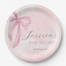 Roze Bow Baby shower Blush Roze Waterverf