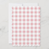 Roze Bow Baby shower Elegant Girly Gingham Check Kaart (Achterkant)