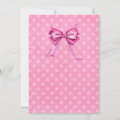 Roze Bow Baby shower Elegant Invitation Kaart (Achterkant)