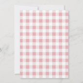 Roze Bow Baby shower Girly Coquette Gingham Check Kaart (Achterkant)