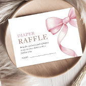 Roze Bow Baby shower Informatiekaartje