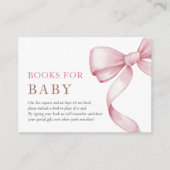 Roze Bow Baby shower Informatiekaartje (Voorkant)