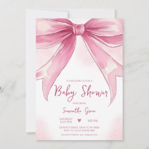 Roze Bow Baby shower Kaart