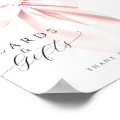 Roze Bow Baby shower Kaarten & Geschenken Tafeltek Poster (Hoek)